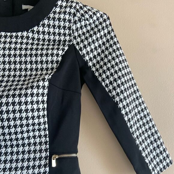 H&M Black & White Houndstooth Career Dress || size 2 - Picture 4 of 12